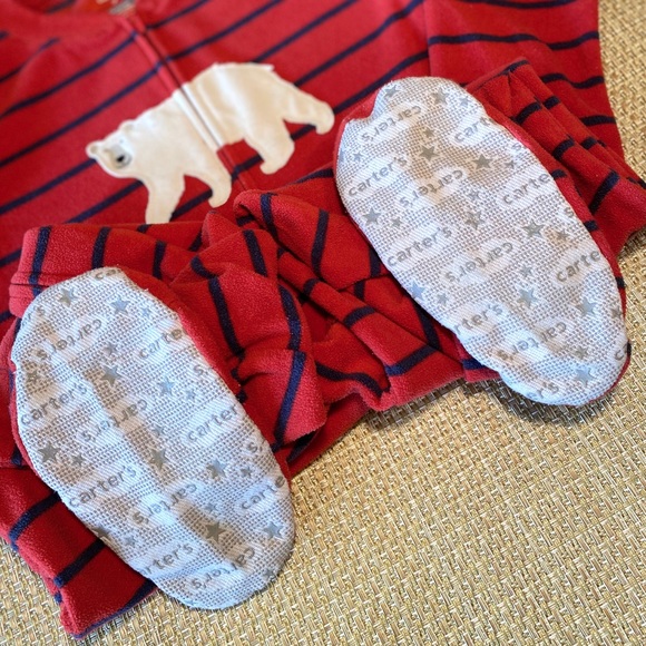 ✔️ SOLD 📬 EUC Carter’s Footed Fleece PJs, sz 7 - Picture 3 of 4